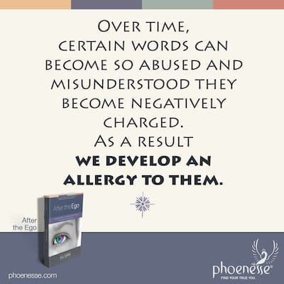 Over time, certain words can become so abused and misunderstood they become negatively charged. As a result we develop an allergy to them.Over time, certain words can become so abused and misunderstood they become negatively charged. As a result we develop an allergy to them.