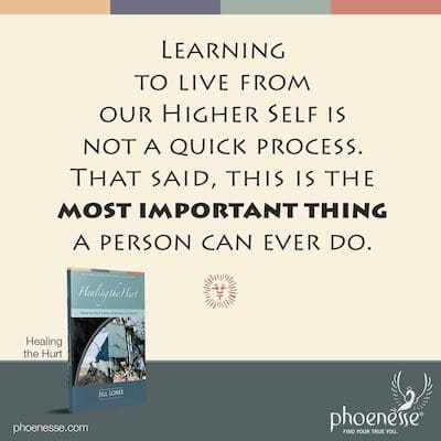 Learning to live from our Higher Self is not a quick process. That said, this is the most important thing a person can ever do.