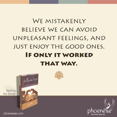 We mistakenly believe we can avoid unpleasant feelings, and just enjoy the good ones. If only it worked that way.